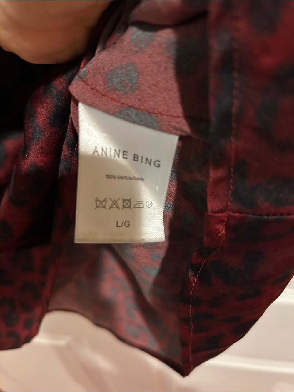 Anine Bing Red and Black Leopard Satin Maxi Skirt - Picture 4 of 4
